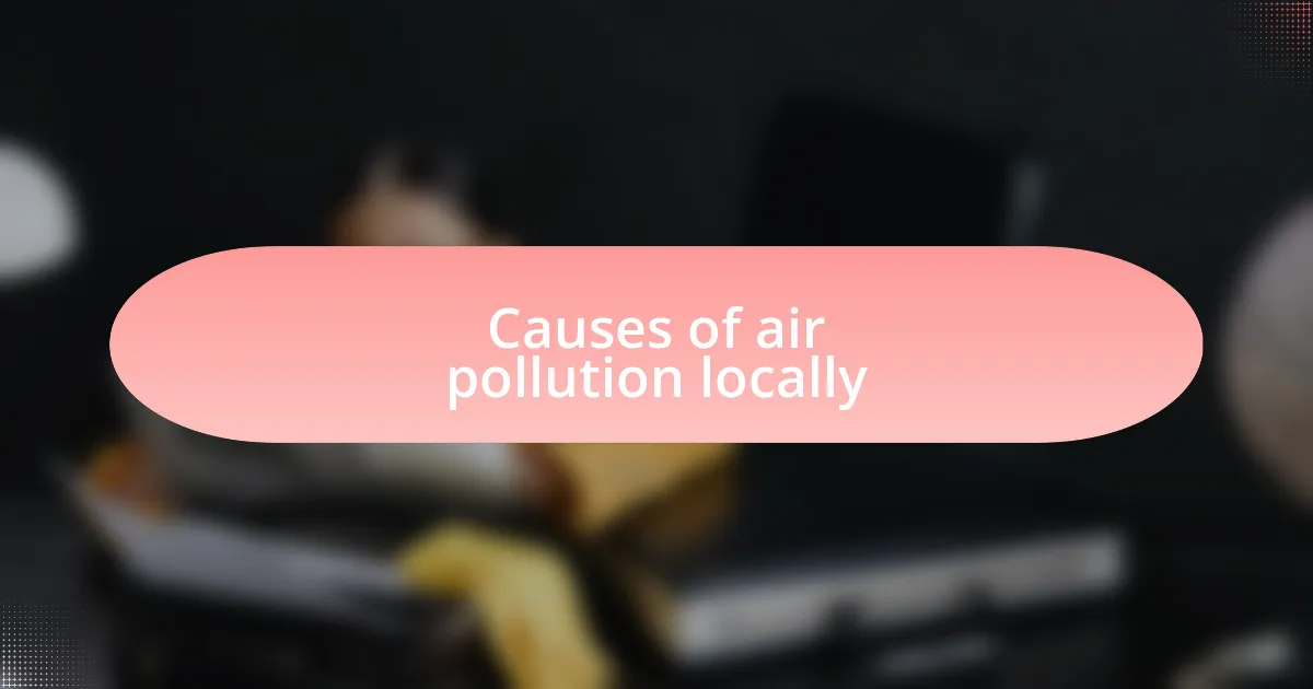 Causes of air pollution locally