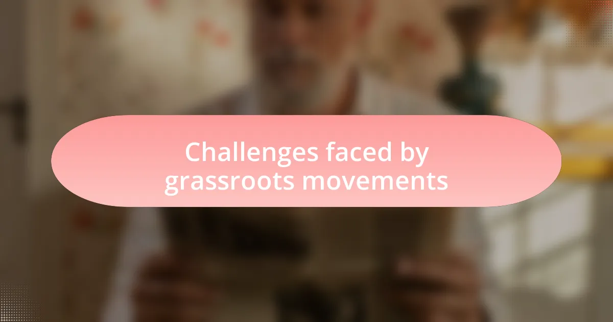Challenges faced by grassroots movements