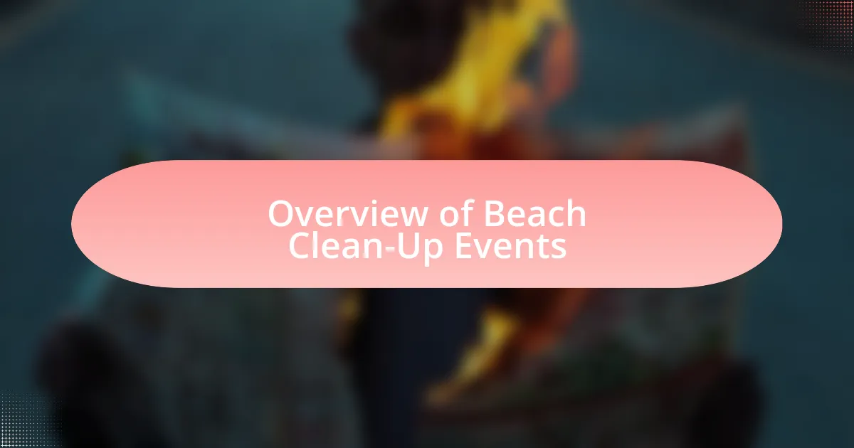 Overview of Beach Clean-Up Events