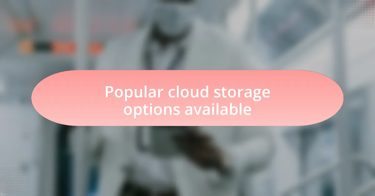 Popular cloud storage options available