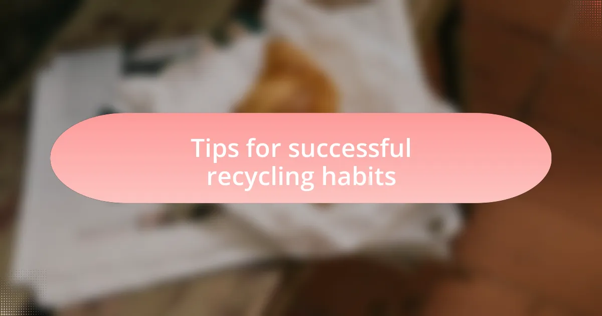 Tips for successful recycling habits