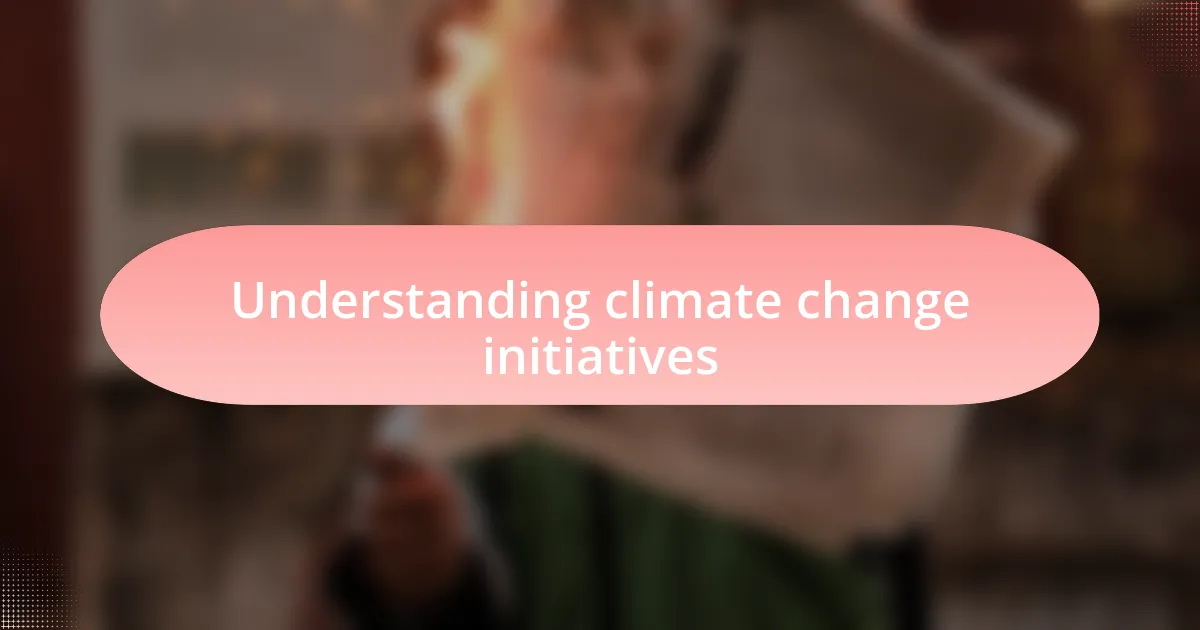 Understanding climate change initiatives