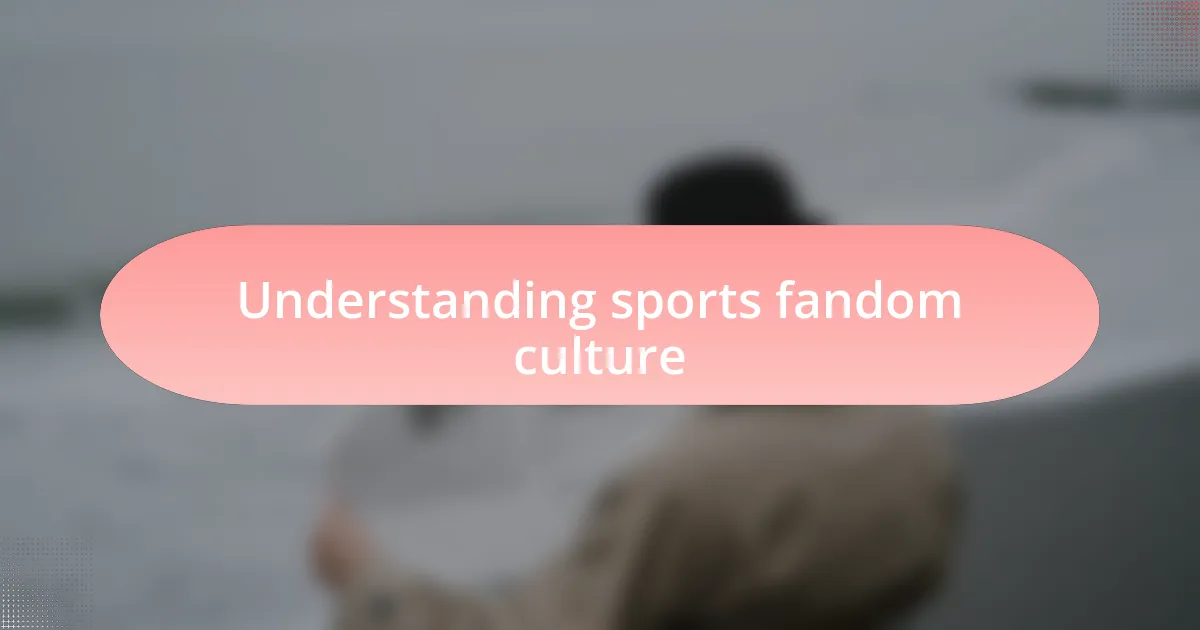 Understanding sports fandom culture